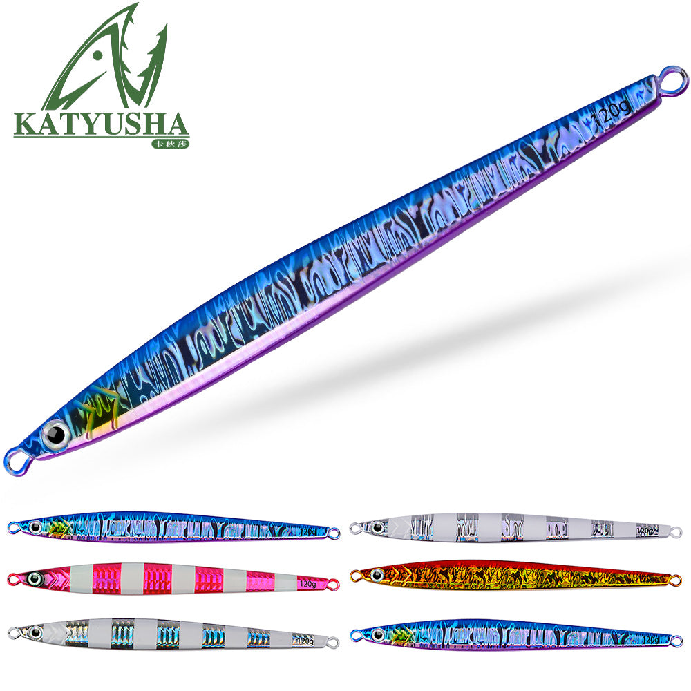 KATUYSHA 1PC Drag Metal Jig Spoon 80g-100g-120g Trolling Jigging Fish Sea Bass Hard Bait Fast Sinking Fishing Lure WobblerLure