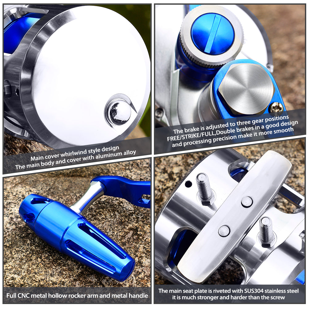 KATUYSHA PJG Jigging Reel Aluminum Alloy Jig Reel Zero Gap Smooth Drag Pre - Spooled PE Line Jigging Reel 300/400 Series Fishing Tackle