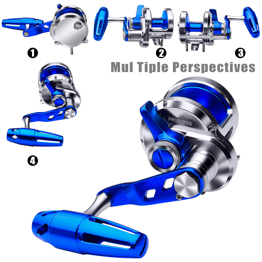 KATUYSHA PJG Jigging Reel Aluminum Alloy Jig Reel Zero Gap Smooth Drag Pre - Spooled PE Line Jigging Reel 300/400 Series Fishing Tackle