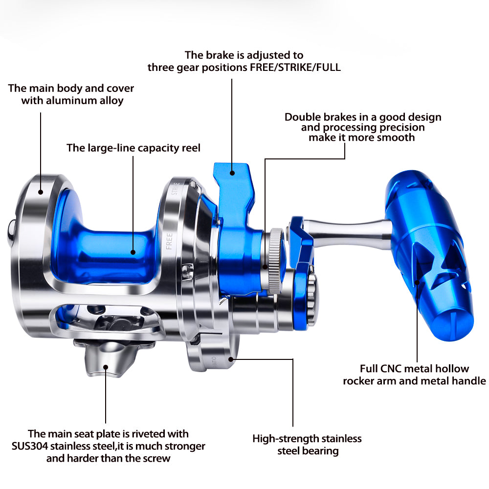 KATUYSHA JN08-JN10 Series Jigging Reels - 40KG/25KG Max Drag Fishing Reels for Trolling