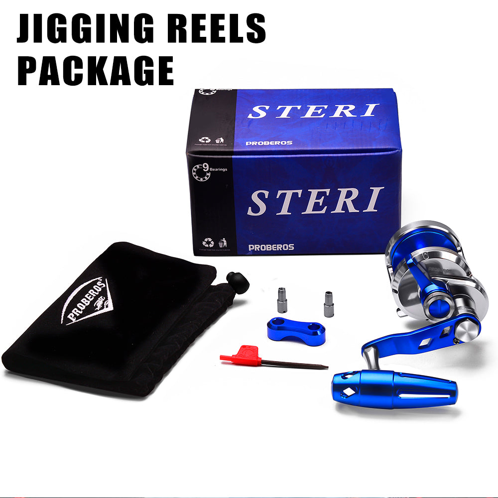 KATUYSHA PJG Jigging Reel Aluminum Alloy Jig Reel Zero Gap Smooth Drag Pre - Spooled PE Line Jigging Reel 300/400 Series Fishing Tackle