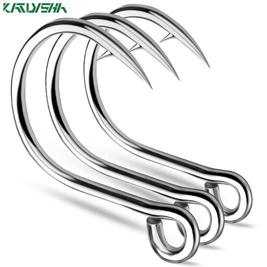 KATUYSHA  Wholesale Barbed Jig Hooks - High Carbon Steel Offset Bend for Deep Hooking