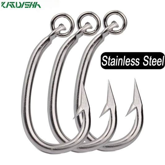 KATUYSHA  20Pcs Saltwater Fishing Hooks Tuna Hooks 10/0-11/0-12/0-13/0-14/0-15/0-16/0# Stainless Steel Fishhooks Jigging Hooks