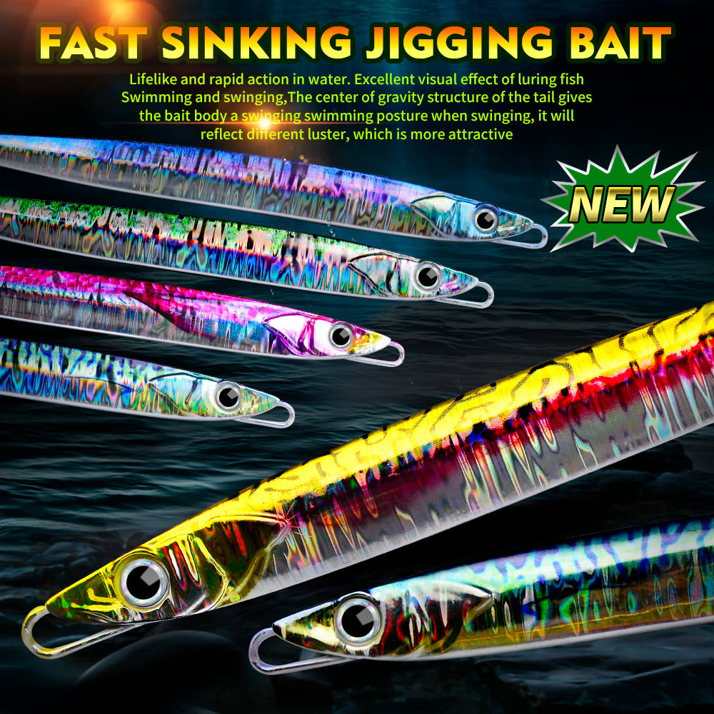 KATUYSHA 60-80-100-120-150-180g Long Throw Metal Lure Seawater Jigging Lure Boat Fishing Bait Glowing Sea Fishing Lure
