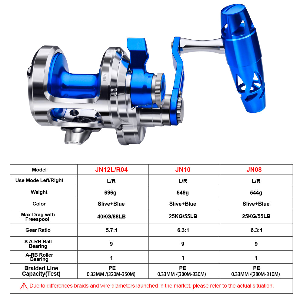 KATUYSHA JN08-JN10 Series Jigging Reels - 40KG/25KG Max Drag Fishing Reels for Trolling