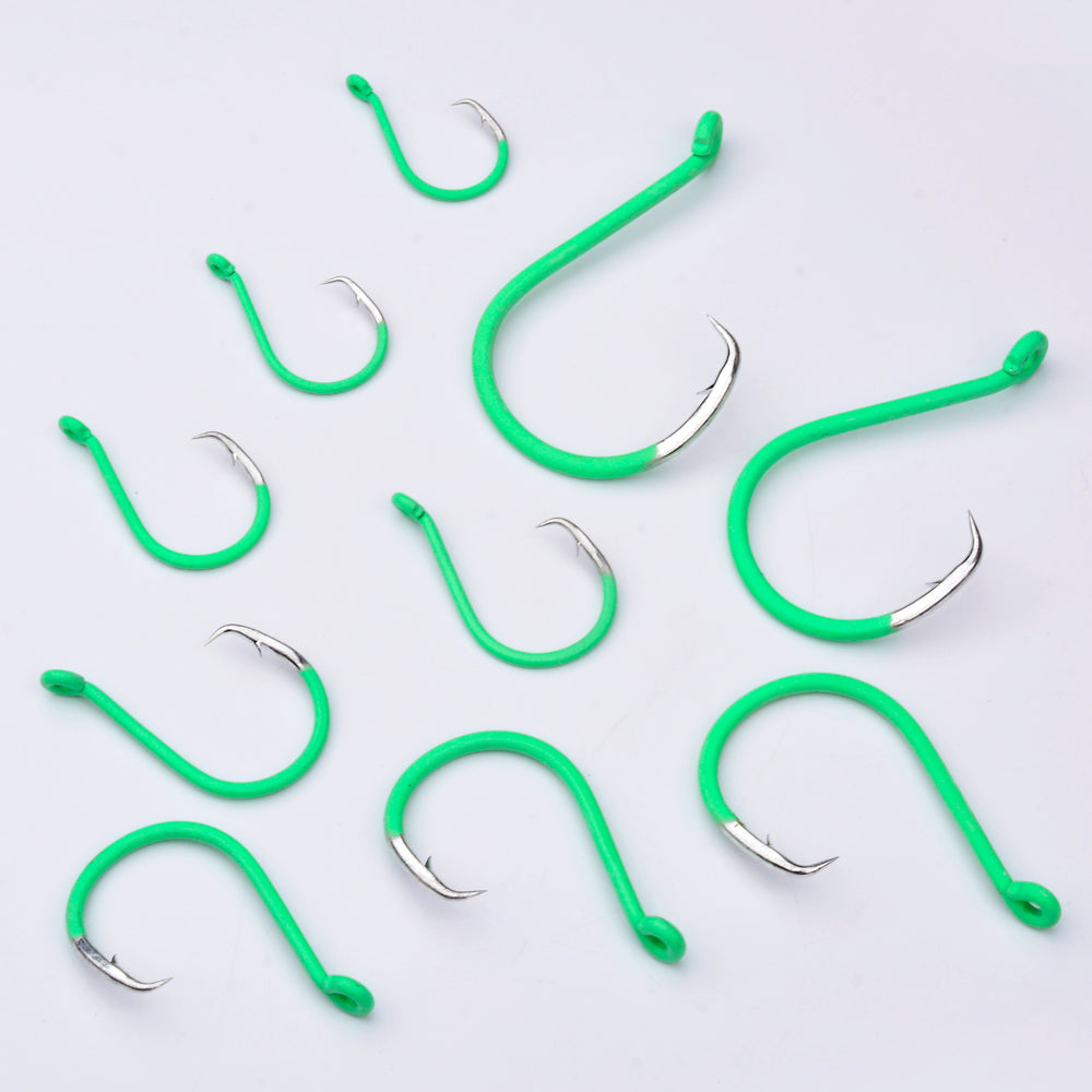 KATUYSHA Bulk Barbed Jig Fishing Hooks - High Carbon Steel with Pressure-Sensitive Bend