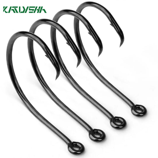 KATUYSHA 4#-7/0# Wholesale Anti-Rust Jig Hooks - High Carbon Steel with Fast Penetration Micro-Serrated Tip