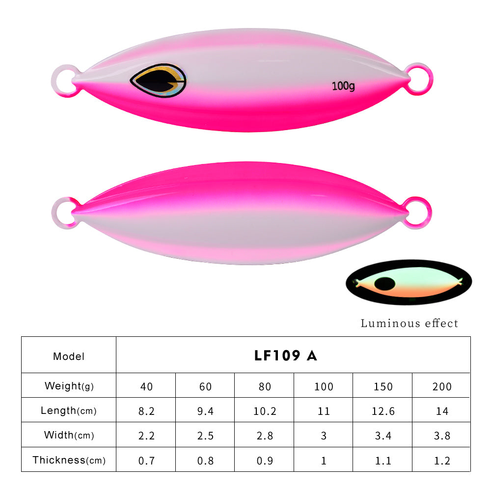 KATUYSHA 100g-150g-200g Seawater Jigging Lure Glowing Sea Fishing Lure Long Throw Metal Lure Boat Fishing Bait