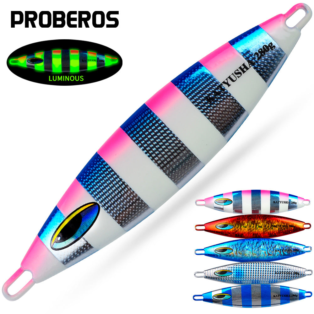 KATUYSHA 180-230-280g Long Throw Metal Lure Seawater Jigging Lure Boat Fishing Bait Glowing Sea Fishing Lure