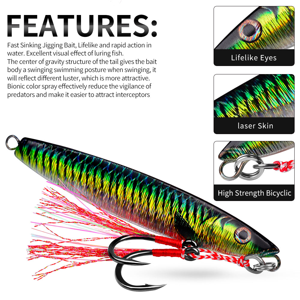 KATUYSHA Metal Jig Fishing Lure Cast Hook Swimbait 3D Laser Wobbler Pike Spoon Carp Spinner Sea Tackle Kit Pesca Artificial Bait