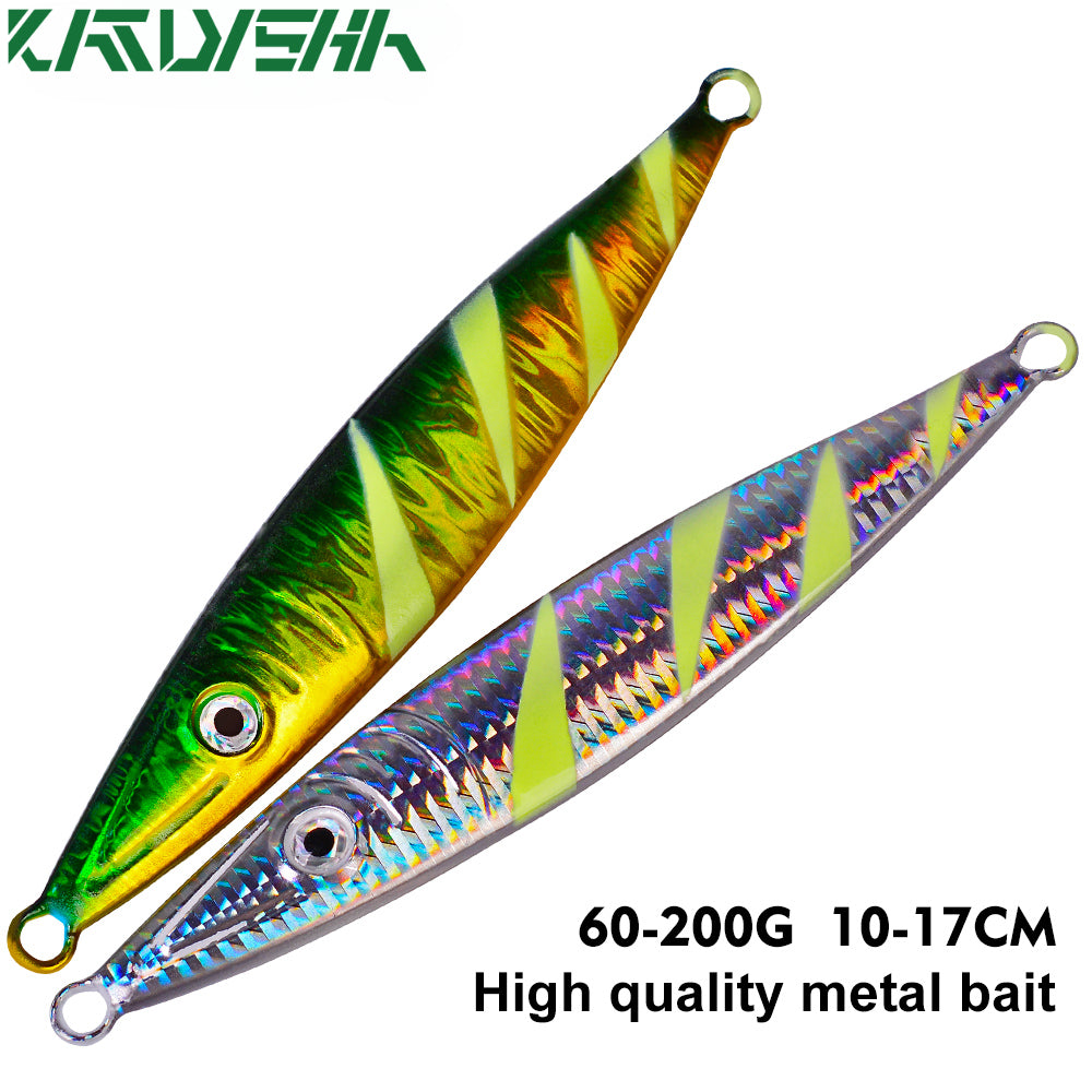 KATUYSHA 60g-200gGlowing Sea Fishing Lure Long Throw Metal Lure Boat Fishing Bait Seawater Jigging Lure
