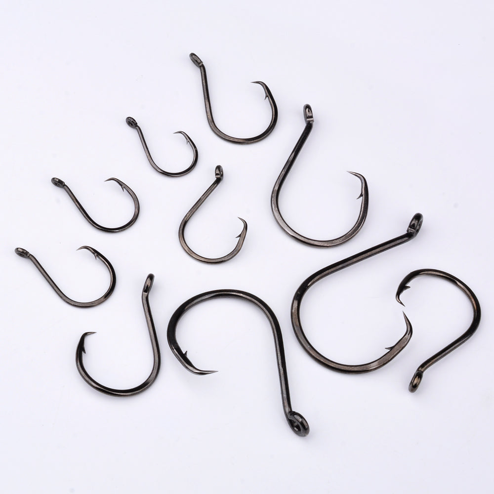 KATUYSHA Bulk Barbed Jig Fishing Hooks - High Carbon Steel with Pressure-Sensitive Bend
