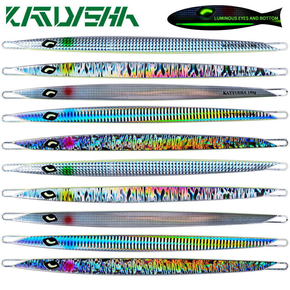 KATUYSHA Metal Jig Fishing Lure Swimbait Spinner Cast 3D Laser Wobbler Pike Spoon Carp Hook Sea Tackle Kit Pesca Artificial Bait