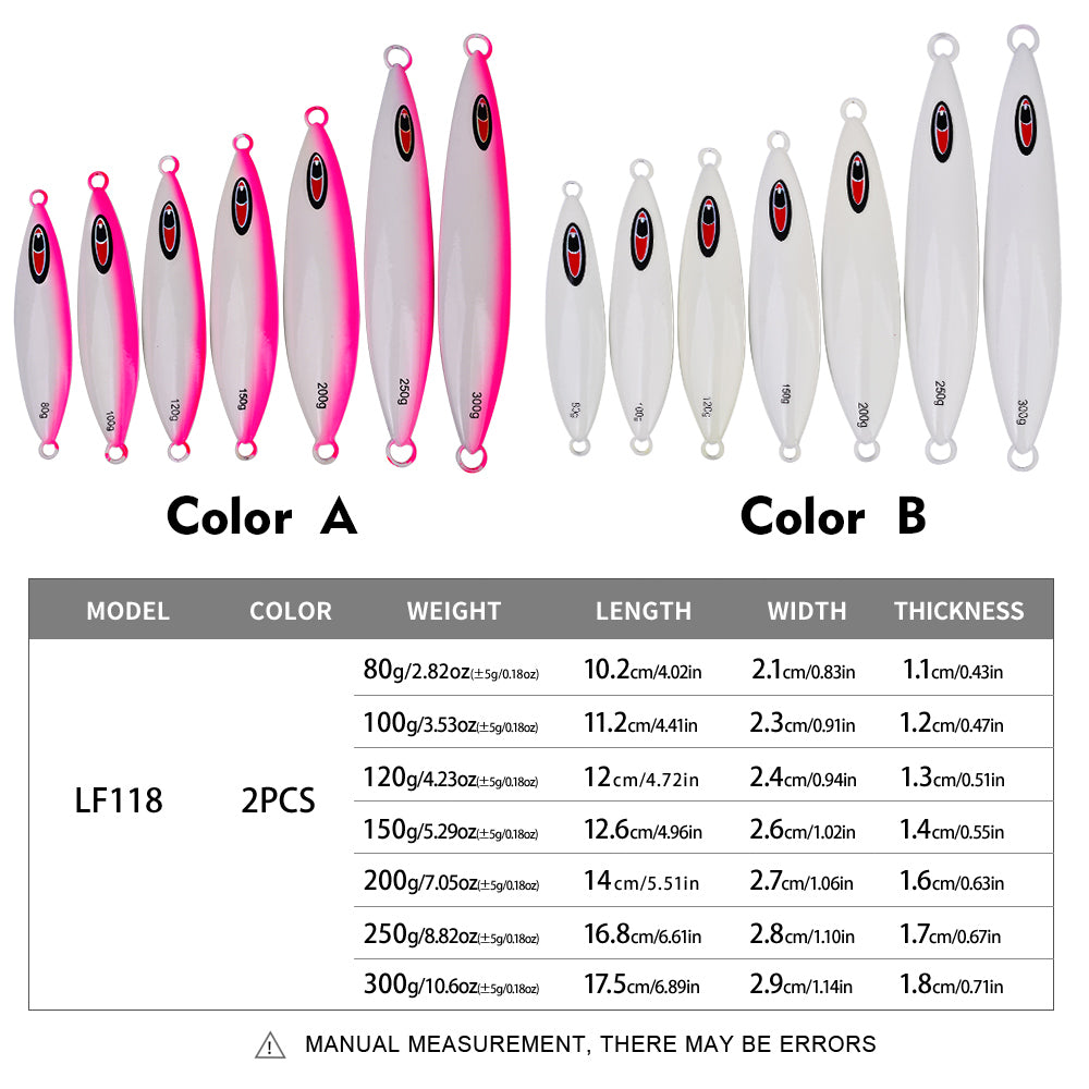 KATUYSHA 80g-100g-300gGlowing Sea Fishing Lure Long Throw Metal Lure Boat Fishing Bait Seawater Jigging Lure