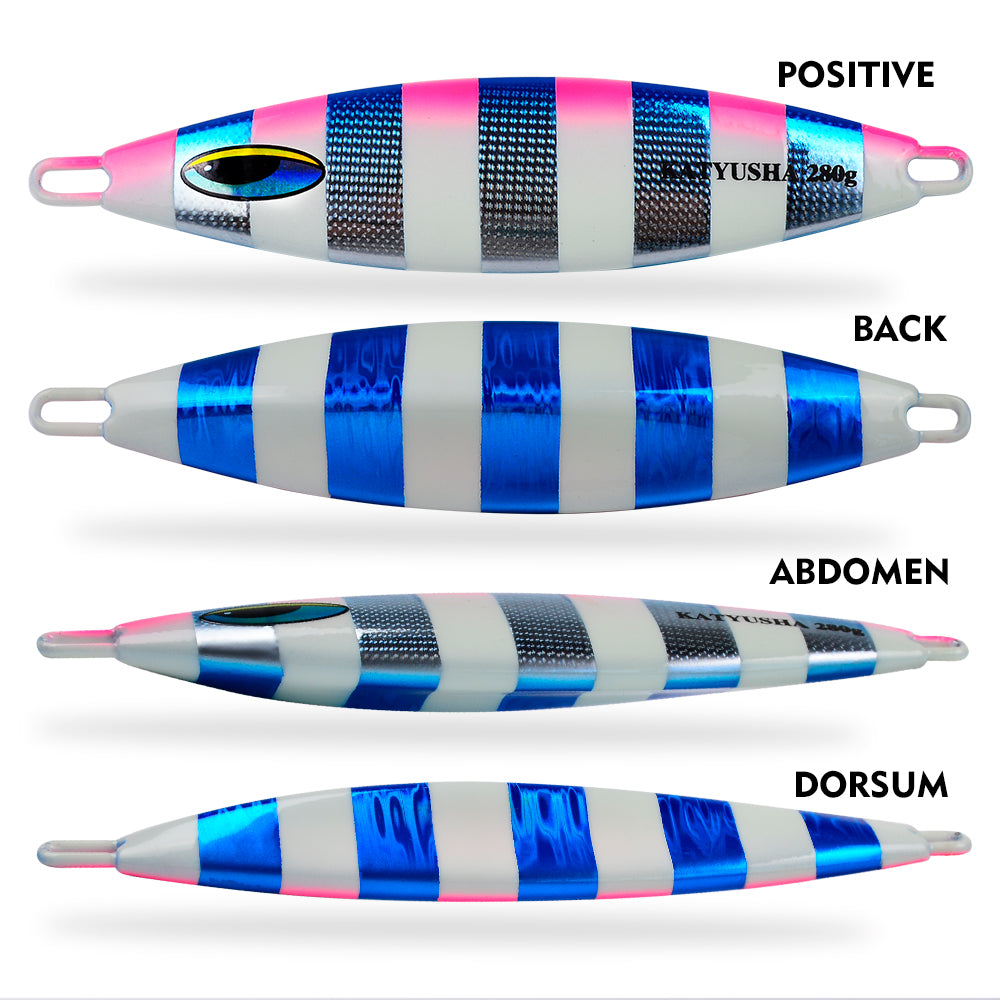 KATUYSHA 180-230-280g Long Throw Metal Lure Seawater Jigging Lure Boat Fishing Bait Glowing Sea Fishing Lure
