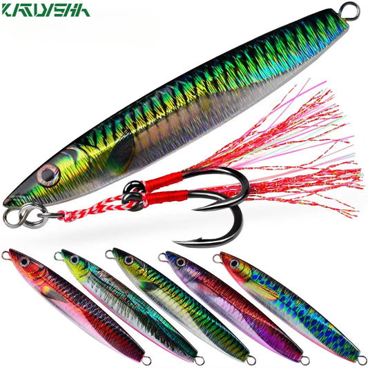KATUYSHA  Metal Jig Fishing Lure Cast Hook Swimbait 3D Laser Wobbler Pike Spoon Carp Spinner Sea Tackle Kit Pesca Artificial Bait