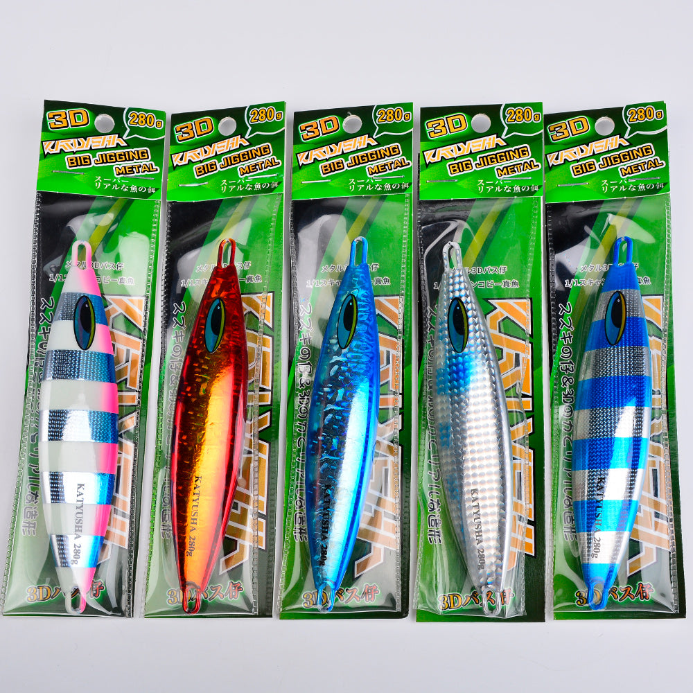 KATUYSHA 180-230-280g Long Throw Metal Lure Seawater Jigging Lure Boat Fishing Bait Glowing Sea Fishing Lure