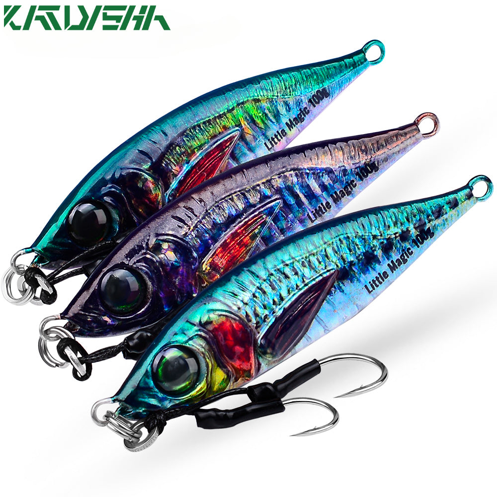 KATUYSHA 1PCS Sea Fishing Jigs Bait 80G-200G Metal Jigging Lure Artificial Hard Wobbler Sinking Fishing Isca Bass Fishing Tackle