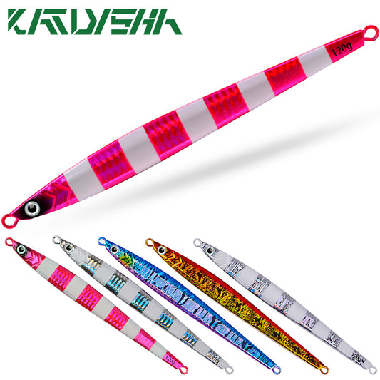 KATUYSHA  1PC Drag Metal Jig Spoon 80g-100g-120g Trolling Jigging Fish Sea Bass Hard Bait Fast Sinking Fishing Lure WobblerLure