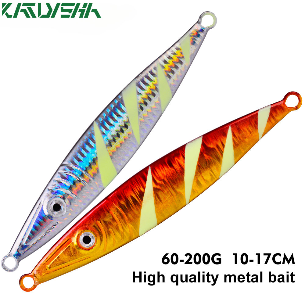 KATUYSHA 60g-200gGlowing Sea Fishing Lure Long Throw Metal Lure Boat Fishing Bait Seawater Jigging Lure