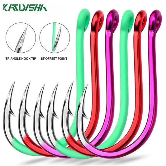 KATUYSHA Coral Reef Jig Fishing Hook - High Carbon Steel Barbed with Abrasion-Resistant Tip