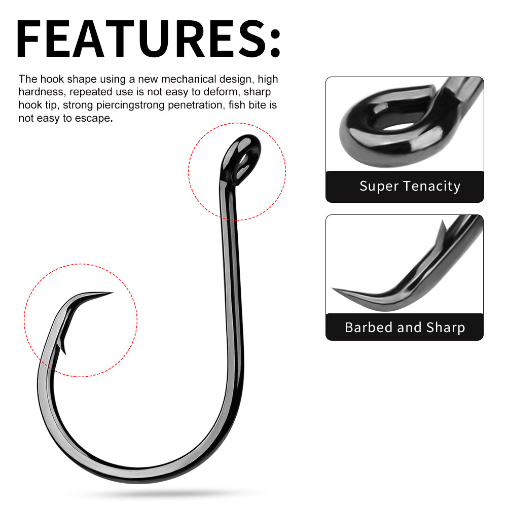 KATUYSHA Bulk Barbed Jig Fishing Hooks - High Carbon Steel with Pressure-Sensitive Bend
