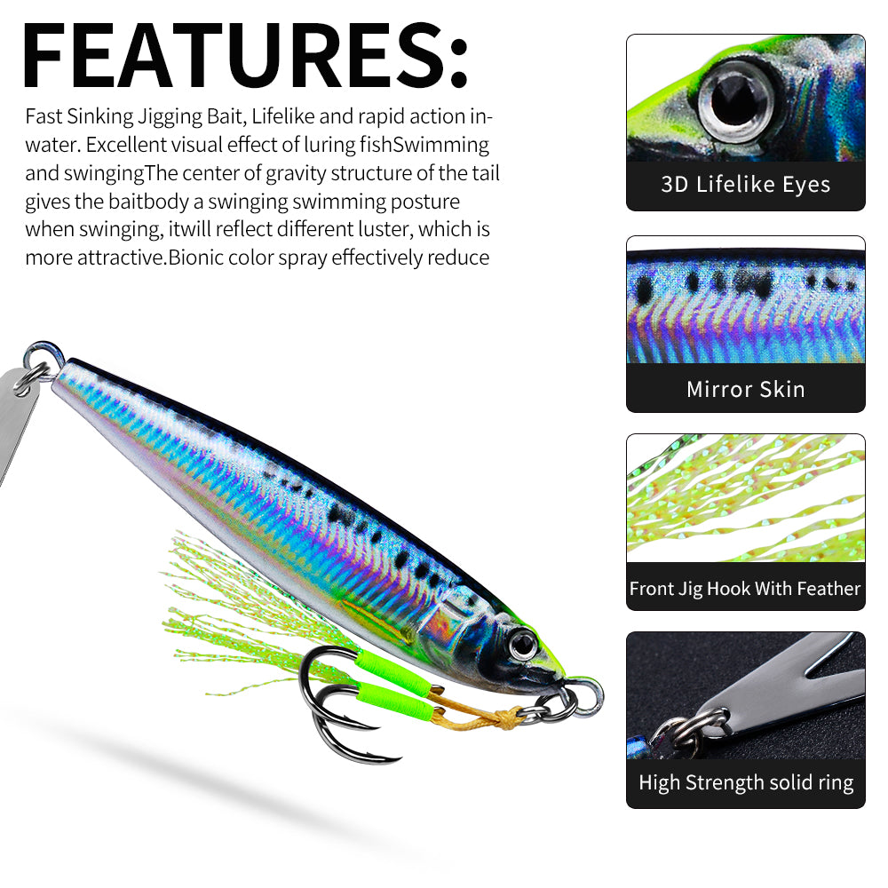 KATUYSHA Metal Jig Fishing Lure Swimbait Spinner Sea Tackle Kit Pesca Artificial Bait Cast 3D Laser Wobbler Pike Spoon Carp Hook