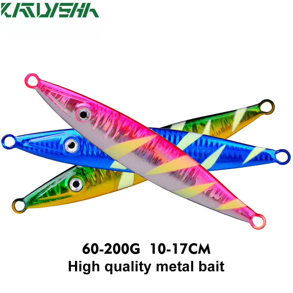KATUYSHA 60g-200gGlowing Sea Fishing Lure Long Throw Metal Lure Boat Fishing Bait Seawater Jigging Lure