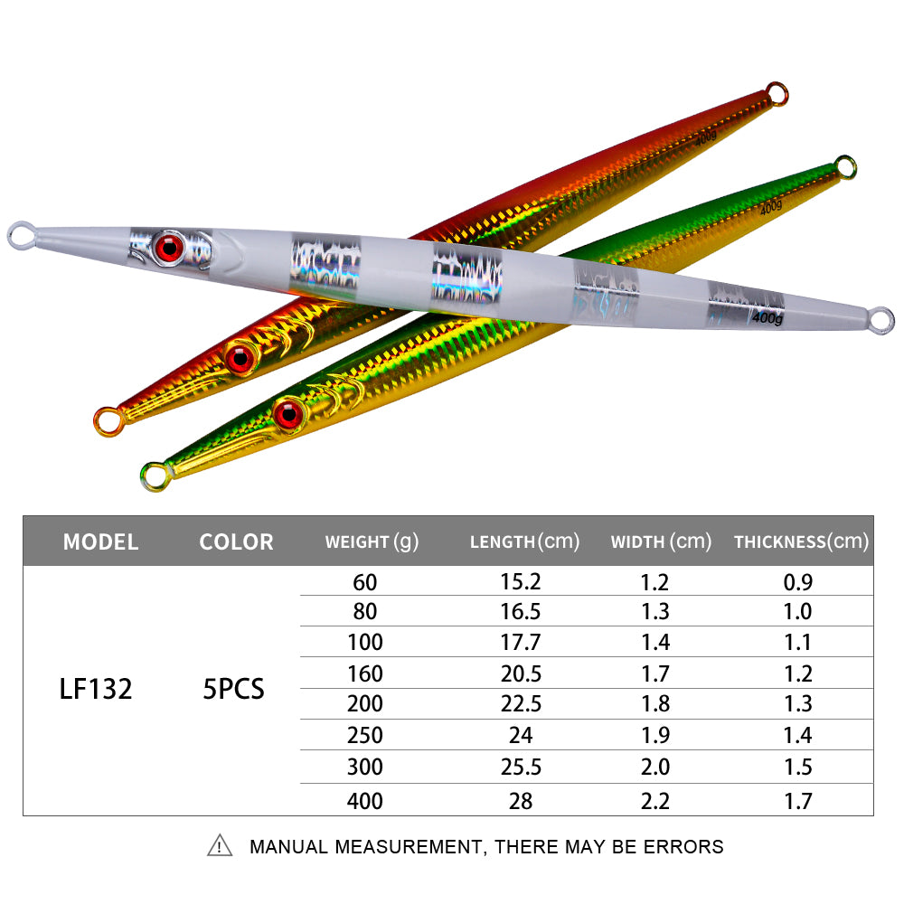 KATUYSHA 160G-200G-250G-300G-400G Glowing Sea Fishing Lure Long Throw Metal Lure Boat Fishing Bait Seawater Jigging Lure