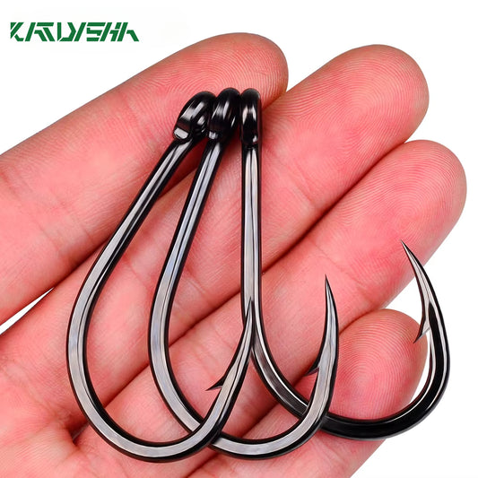 KATUYSHA Bulk Barbed Jig Fishing Hooks - High Carbon Steel with Pressure-Sensitive Bend