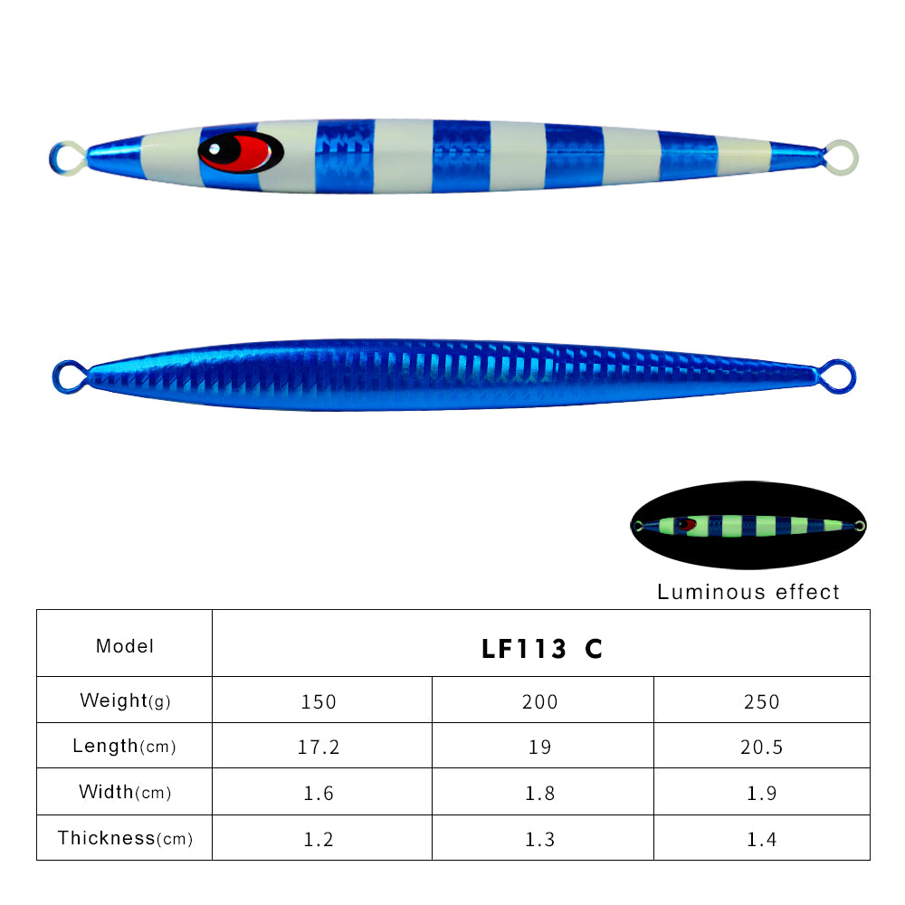 KATUYSHA 150g-200g-250g Long Throw Metal Lure Seawater Jigging Lure Glowing Sea Fishing Lure Boat Fishing Bait