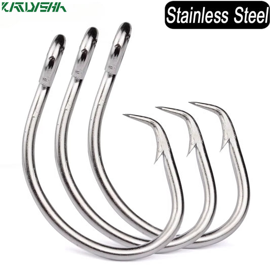KATUYSHA   20Pcs Saltwater Fishing Hooks Circle Hooks 11/0-12/0-13/0-14/0-15/0-16/0# Stainless Steel Jigging Fishhooks