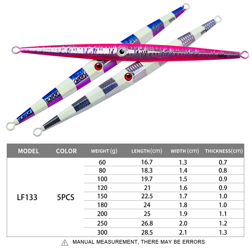 KATUYSHA 60-300G Long Throw Metal Lure Glowing Sea Fishing Lure Boat Fishing Bait Seawater Jigging Lure