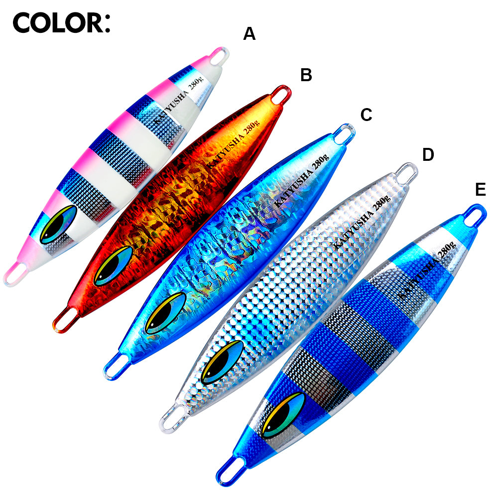KATUYSHA 180-230-280g Long Throw Metal Lure Seawater Jigging Lure Boat Fishing Bait Glowing Sea Fishing Lure