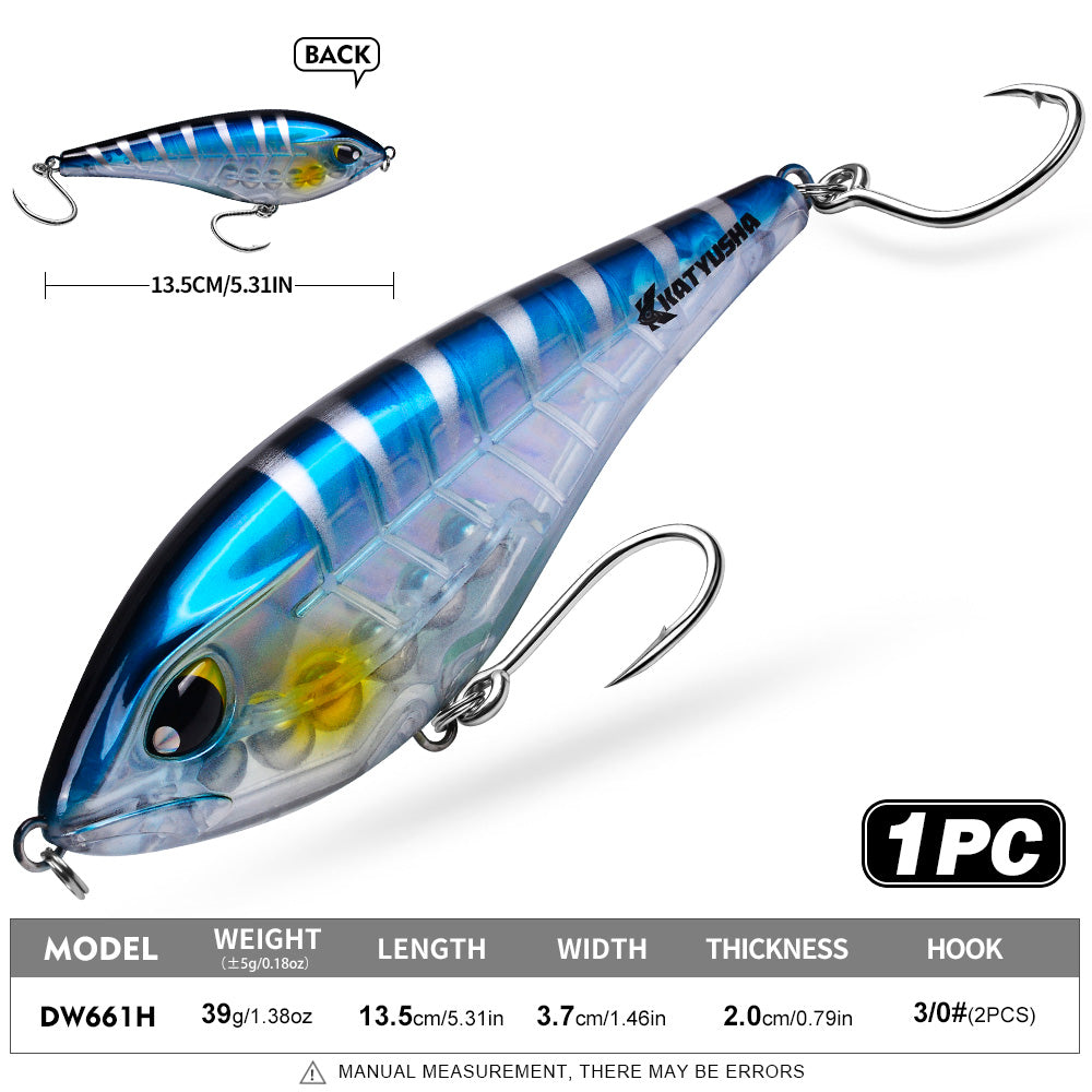KATYUSHA DW660 & DW661 Vibration Hard Lure 8 Colors (A-H) Saltwater Offshore Fishing Bait 39g/125g (1PC Pack)