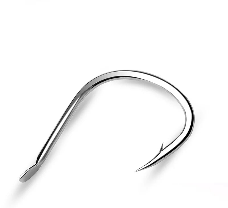 KATUYSHA 10Pcs Barbed Fishing Hooks1/0-5/0# Flatted Single Fishhooks High Carbon Steel Carp Hooks Set Accessories Tool Tackle