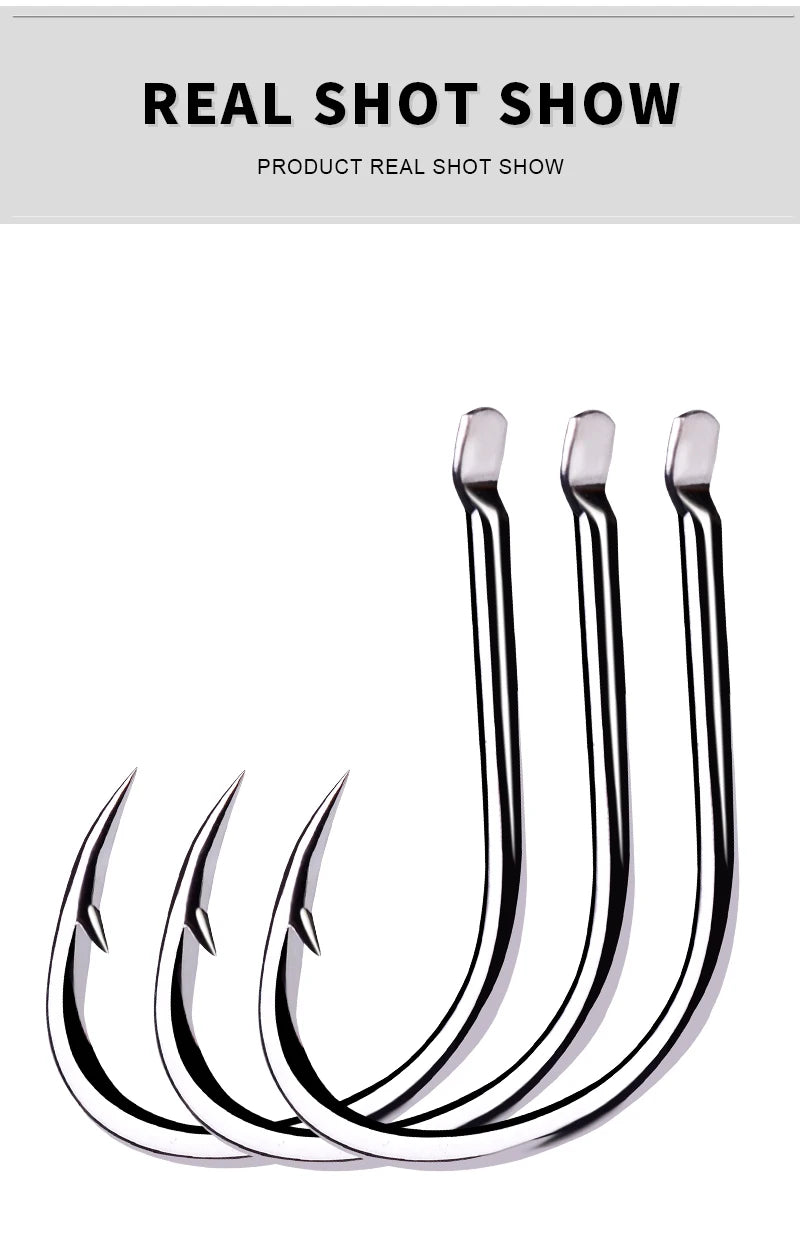 KATUYSHA 50Pcs Jig Hooks 1/0-2/0-3/0-4/0# High Carbon Fishing Hooks Steel Sea Pike Fishhooks Single Jigging Hooks Slow Pitch
