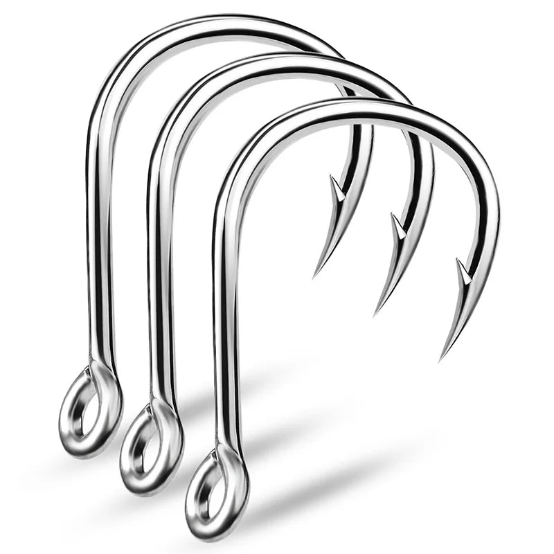 KATUYSHA 50Pcs Crank Jig Head Fishing Hooks 1/0-5/0# Barbed Single Circle Carp Hooks High Carbon Steel Fishhooks Fishing Tackle