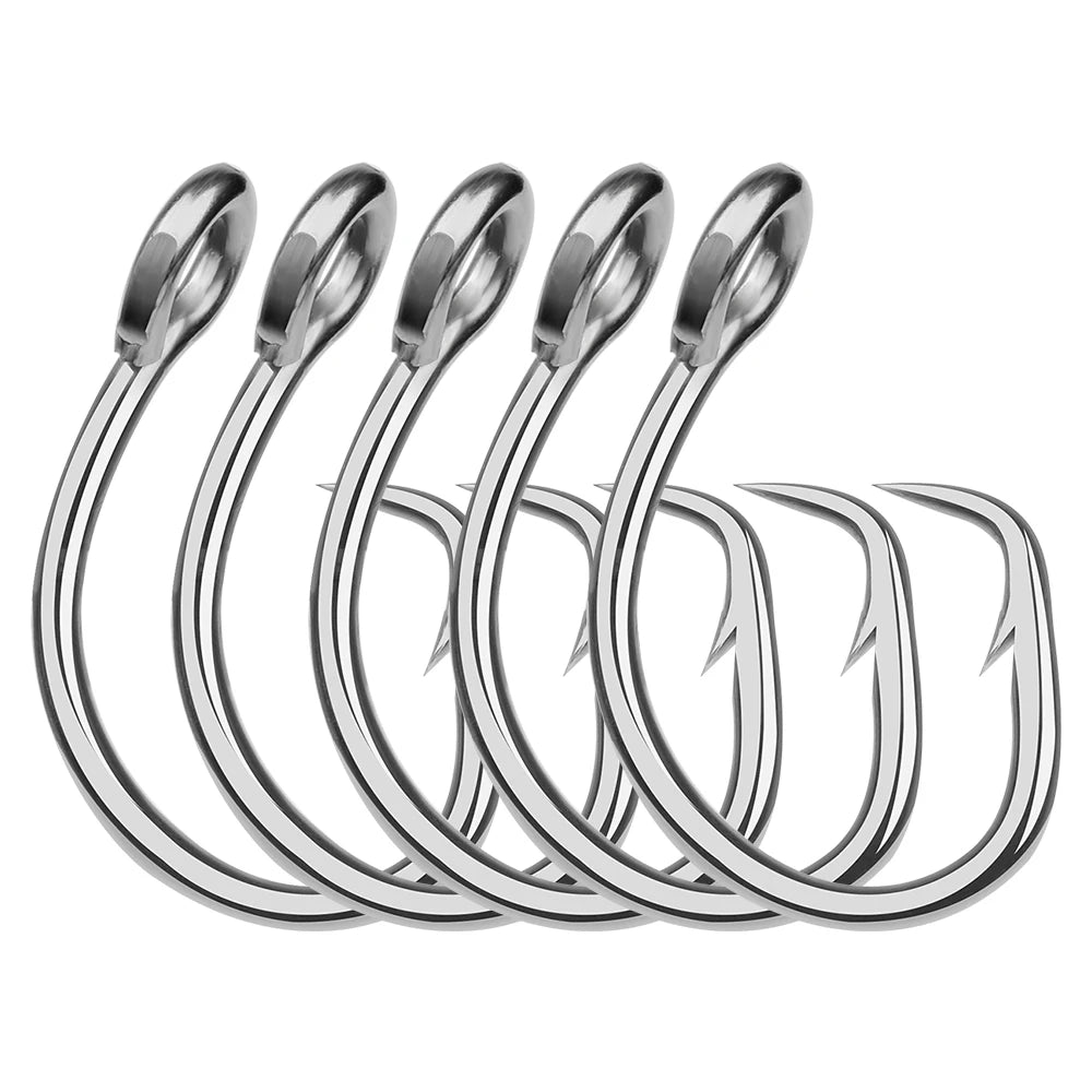 KATUYSHA 20Pcs Saltwater Fishing Hooks Circle Hooks 11/0-12/0-13/0-14/0-15/0-16/0# Stainless Steel Jigging Fishhooks
