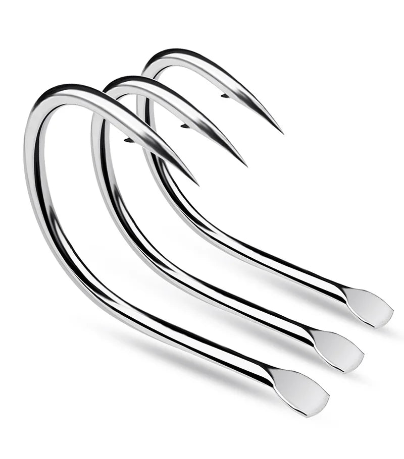 KATUYSHA 10Pcs Barbed Fishing Hooks1/0-5/0# Flatted Single Fishhooks High Carbon Steel Carp Hooks Set Accessories Tool Tackle