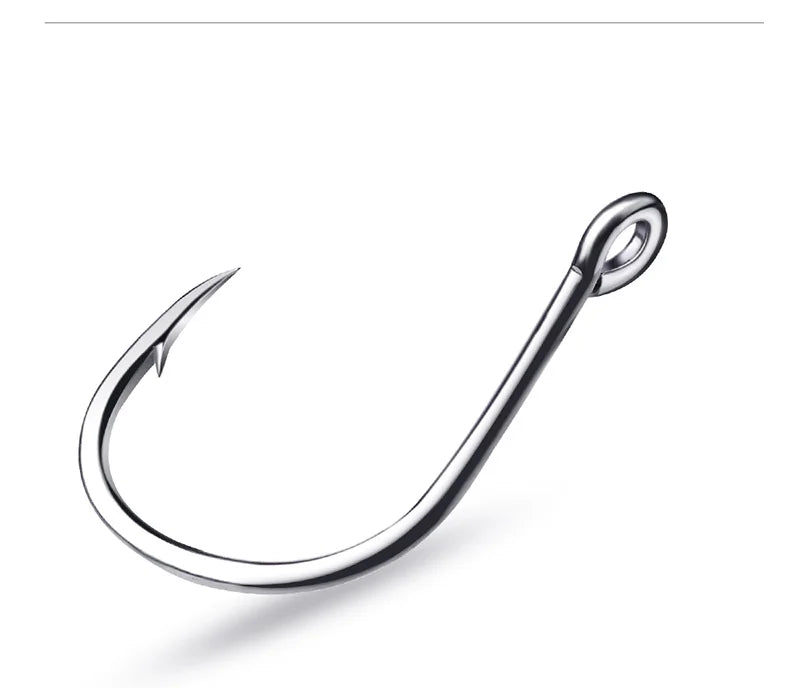 KATUYSHA 50Pcs Crank Jig Head Fishing Hooks 1/0-5/0# Barbed Single Circle Carp Hooks High Carbon Steel Fishhooks Fishing Tackle