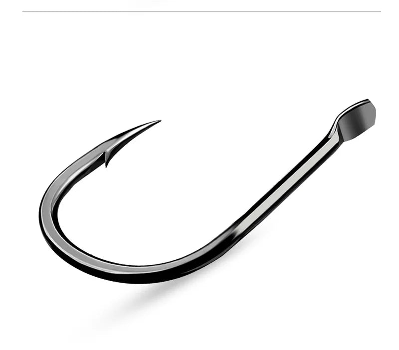 KATUYSHA 30Pcs High Carbon Steel Offset Barbed Fishhooks 11#-20# Flat Carp Fishing Hooks Single Jigging Hooks Accessories Tackle