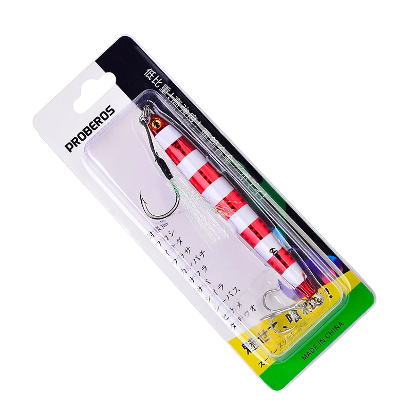 KATUYSHA 1PC Slow Cast Jigging Bait 10G-20G-30G-40G-60G-80GLong Metal Jig Fishing Lure Artificial Hard Bass Pike Fishing Tackle