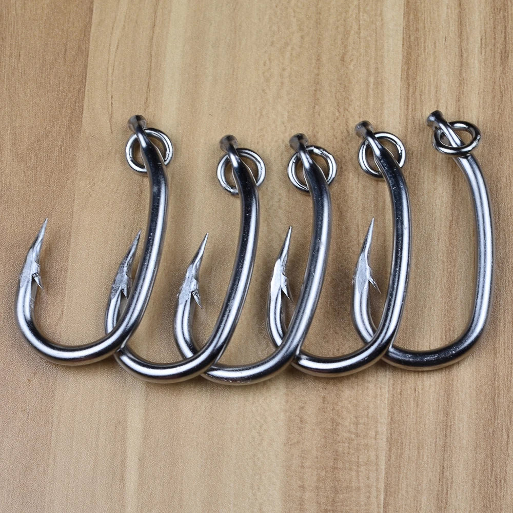 KATUYSHA 20Pcs Saltwater Fishing Hooks Tuna Hooks 10/0-11/0-12/0-13/0-14/0-15/0-16/0# Stainless Steel Fishhooks Jigging Hooks