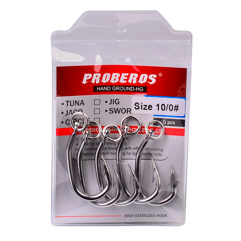 KATUYSHA 20Pcs Saltwater Fishing Hooks Tuna Hooks 10/0-11/0-12/0-13/0-14/0-15/0-16/0# Stainless Steel Fishhooks Jigging Hooks