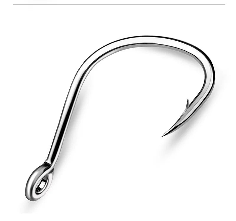KATUYSHA 50Pcs Crank Jig Head Fishing Hooks 1/0-5/0# Barbed Single Circle Carp Hooks High Carbon Steel Fishhooks Fishing Tackle
