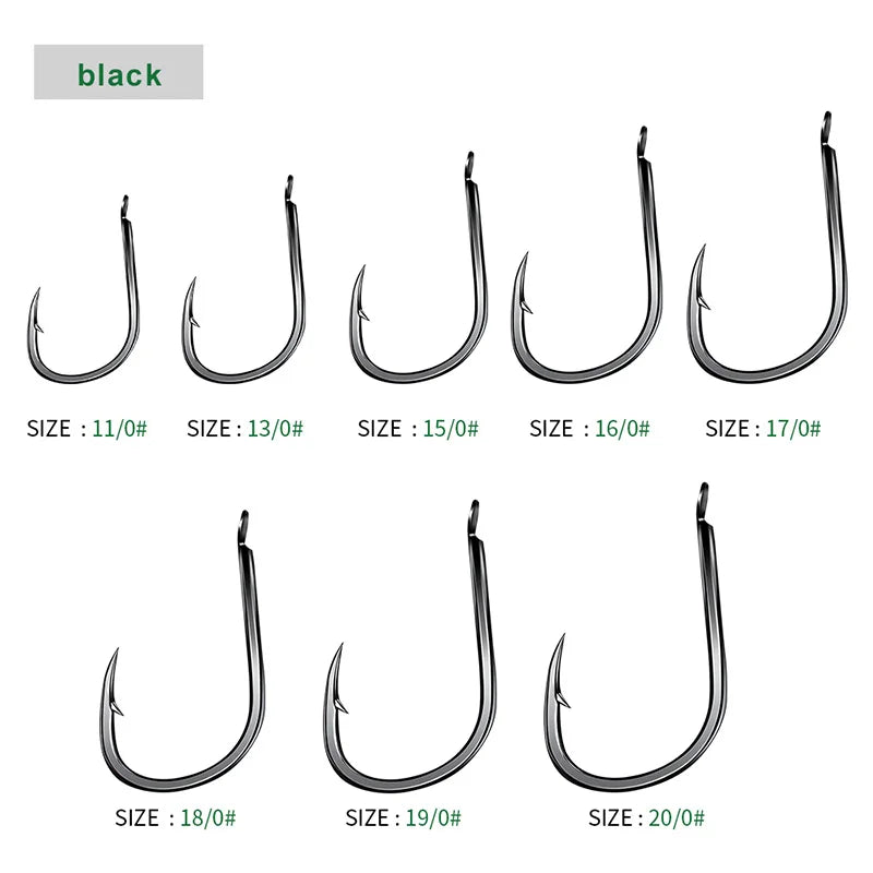 KATUYSHA 30Pcs High Carbon Steel Offset Barbed Fishhooks 11#-20# Flat Carp Fishing Hooks Single Jigging Hooks Accessories Tackle