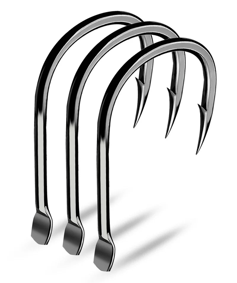 KATUYSHA 30Pcs High Carbon Steel Offset Barbed Fishhooks 11#-20# Flat Carp Fishing Hooks Single Jigging Hooks Accessories Tackle
