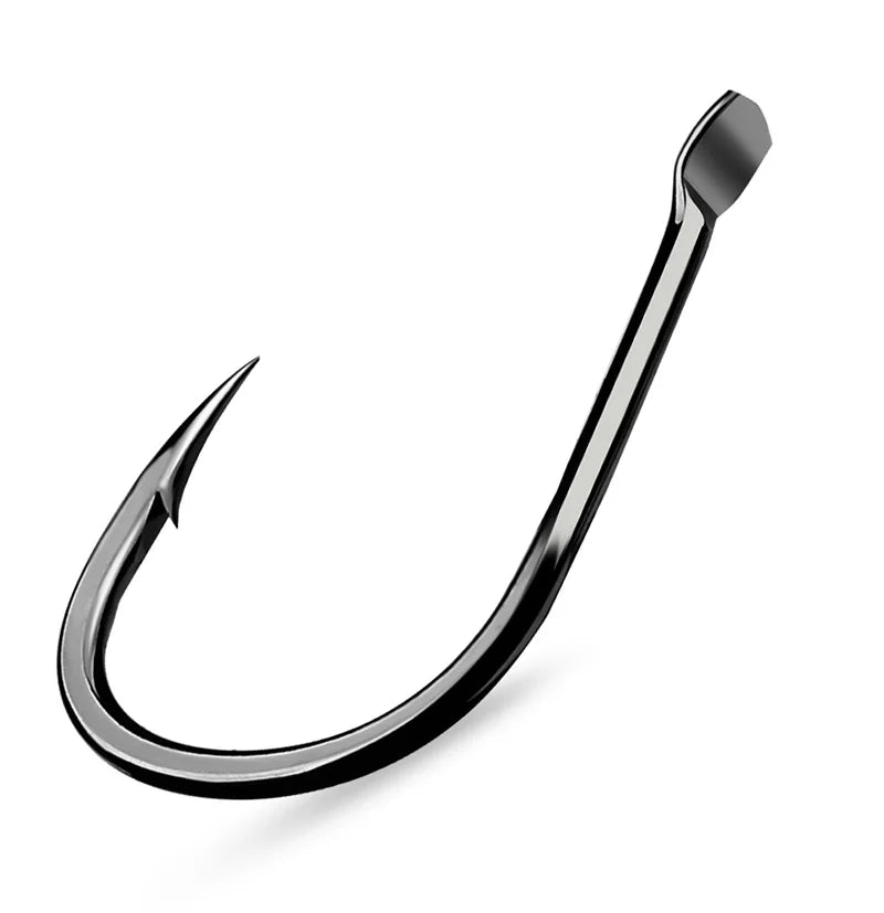 KATUYSHA 30Pcs High Carbon Steel Offset Barbed Fishhooks 11#-20# Flat Carp Fishing Hooks Single Jigging Hooks Accessories Tackle