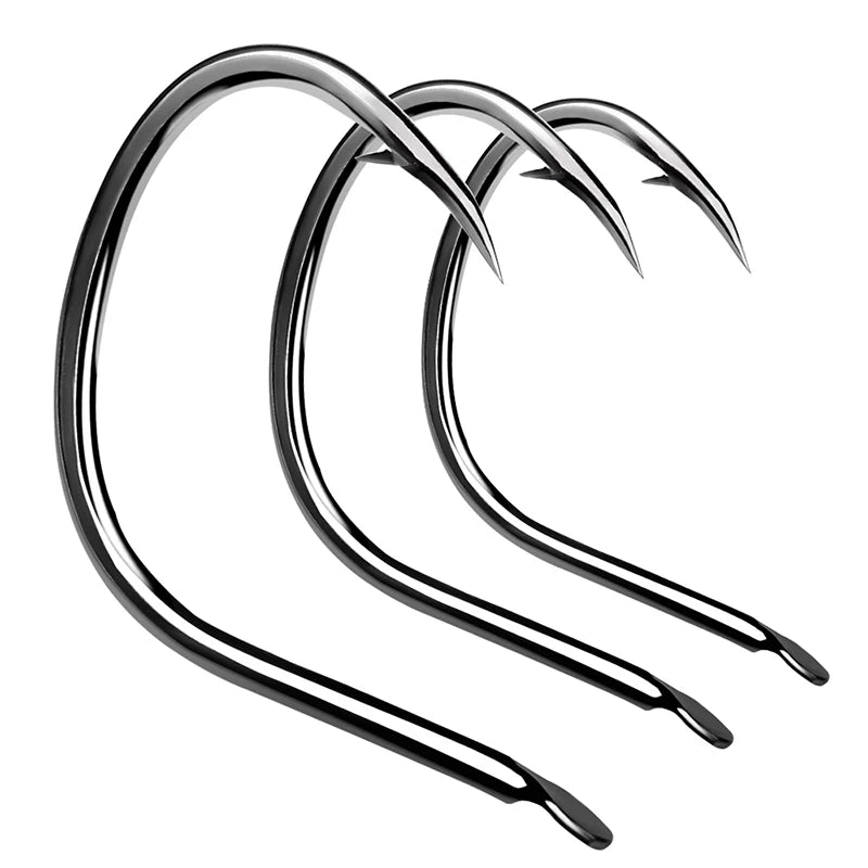 KATUYSHA 50Pcs Jig Hooks 1/0-2/0-3/0-4/0# High Carbon Fishing Hooks Steel Sea Pike Fishhooks Single Jigging Hooks Slow Pitch